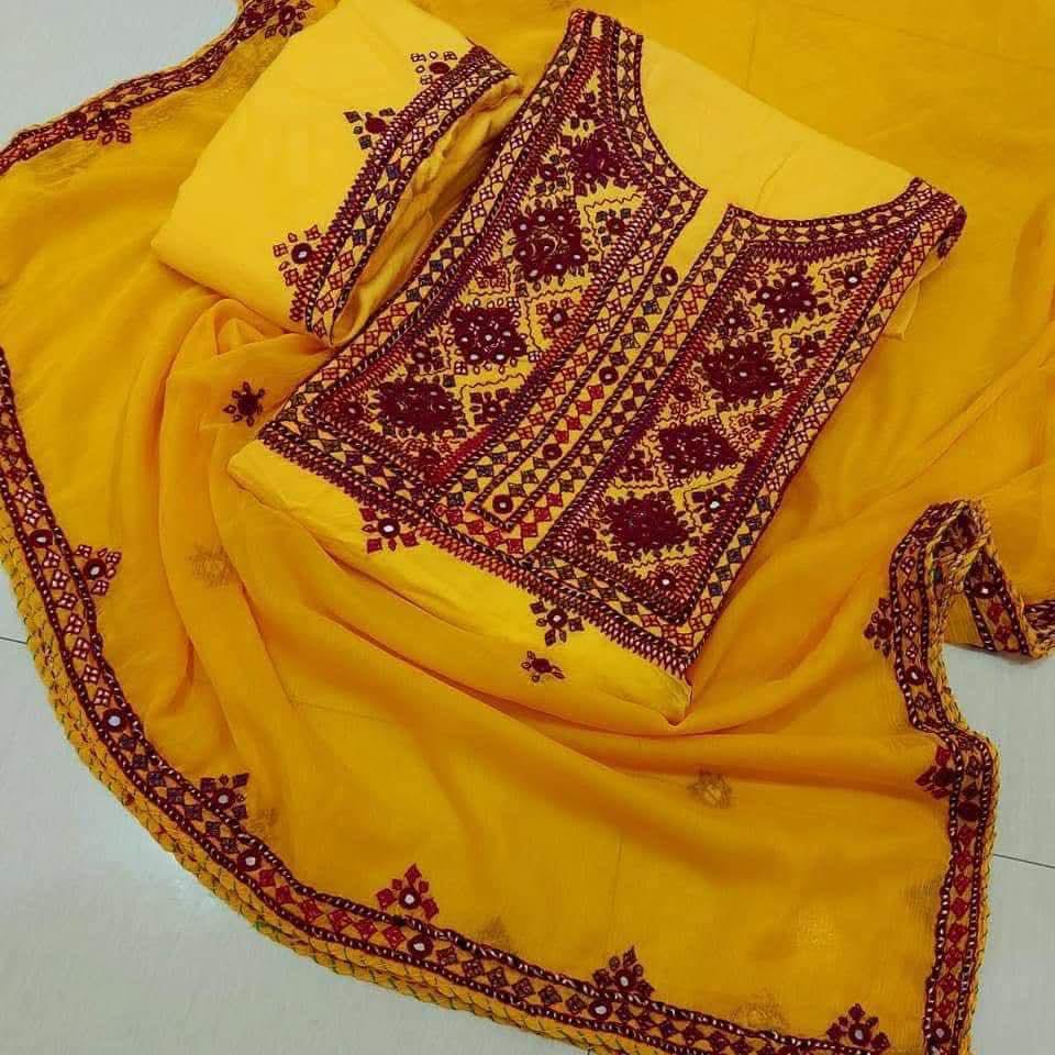 Fancy Balochi Heavy Handmade Needlework 3-Piece Suit Set