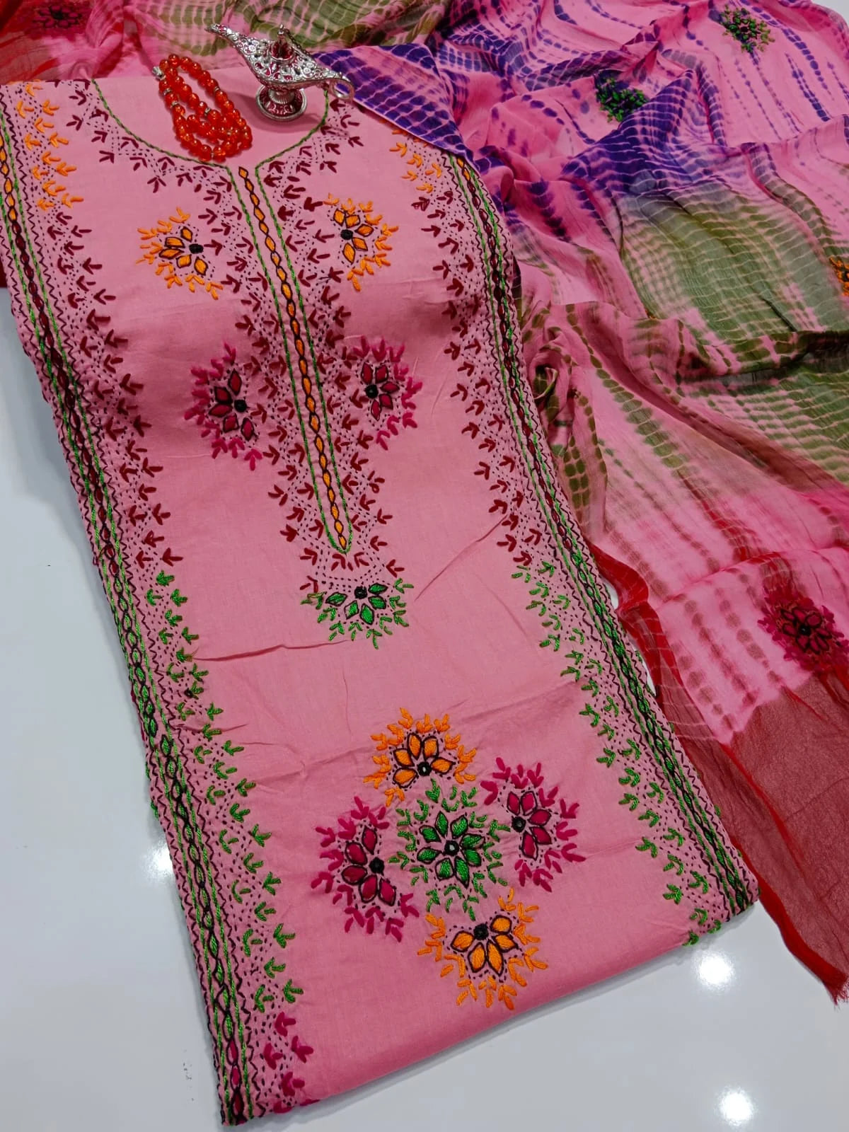 Handmade Kashmiri Mirror Work 3-Piece Suit