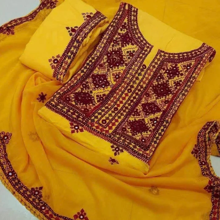 Fancy Balochi Heavy Handmade Needlework 3-Piece Suit Set