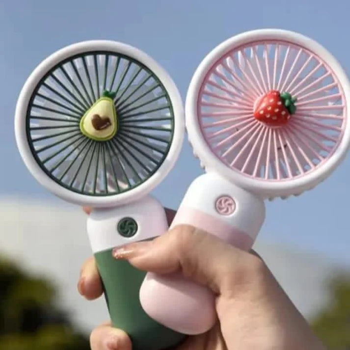 Cute Fruit Mini Handheld Portable Fan – USB Rechargeable Personal Cooling Fan