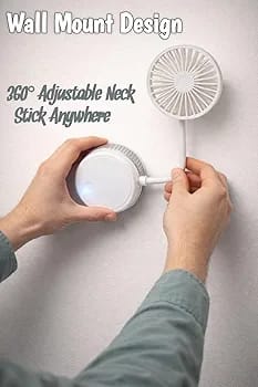 2-in-1 Portable Mini Suction Wall Fan & Flexible Desk Fan