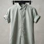 Vendora Mart Sage Green Grid-Textured Short-Sleeve Shirt