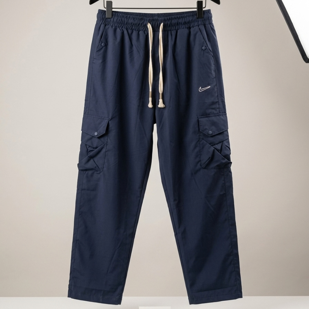 Vendora Navy Blue Utility Cargo Trousers