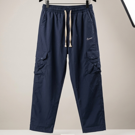 Vendora Navy Blue Utility Cargo Trousers