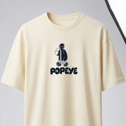 Vendora Mart Cream Graphic Print Oversized Tee