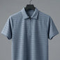 Vendora Mart Blue Textured Half-Zip Polo Shirt