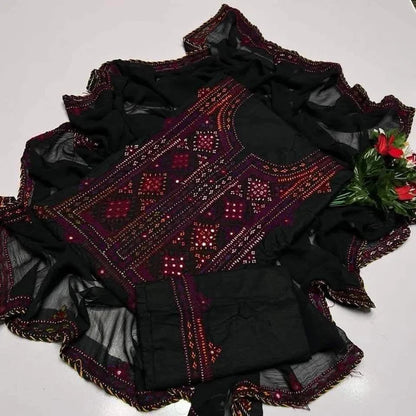 Fancy Balochi Heavy Handmade Needlework 3-Piece Suit Set