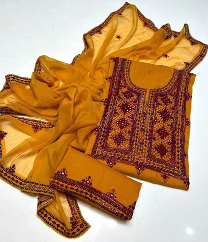 Fancy Balochi Heavy Handmade Needlework 3-Piece Suit Set