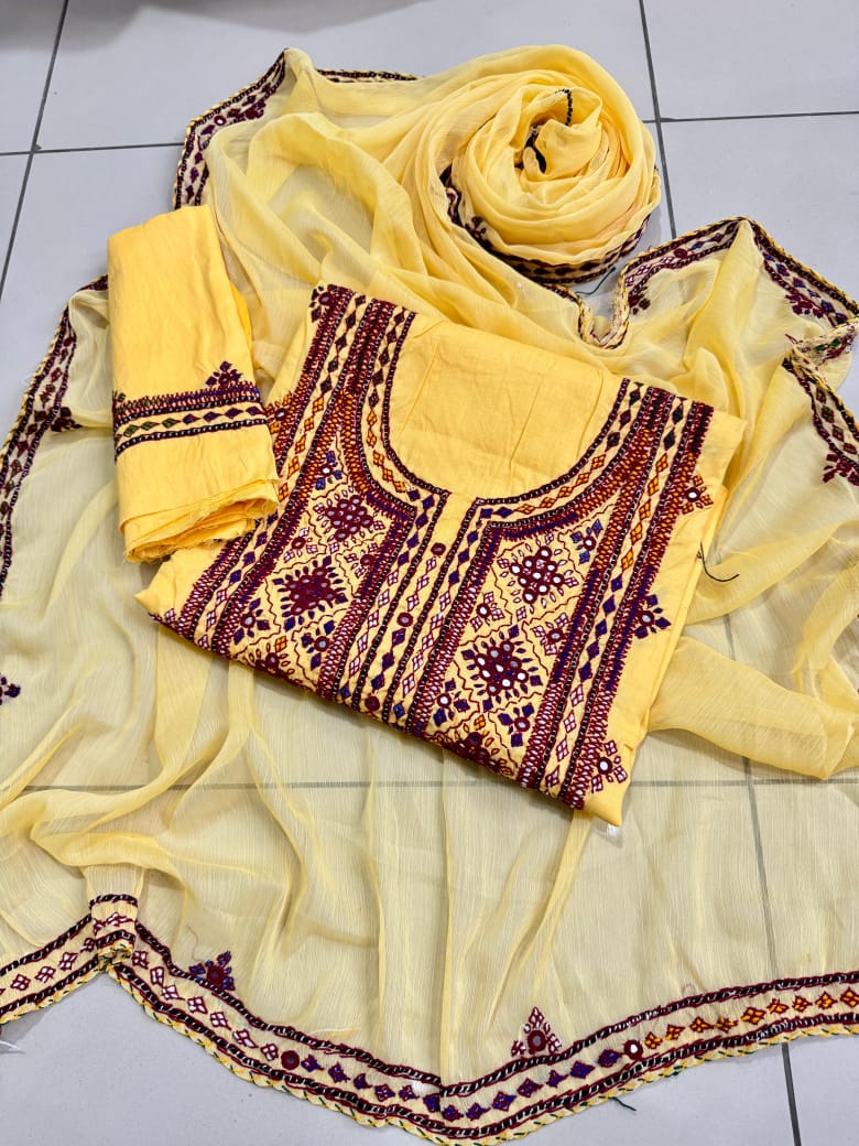 Fancy Balochi Heavy Handmade Needlework 3-Piece Suit Set