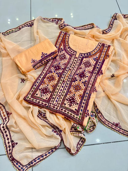 Fancy Balochi Heavy Handmade Needlework 3-Piece Suit Set