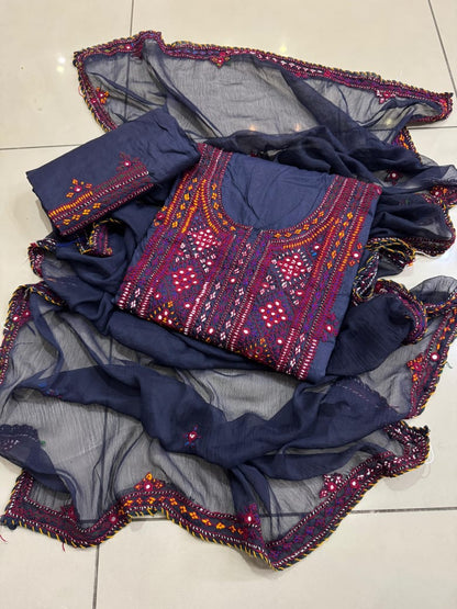 Fancy Balochi Heavy Handmade Needlework 3-Piece Suit Set