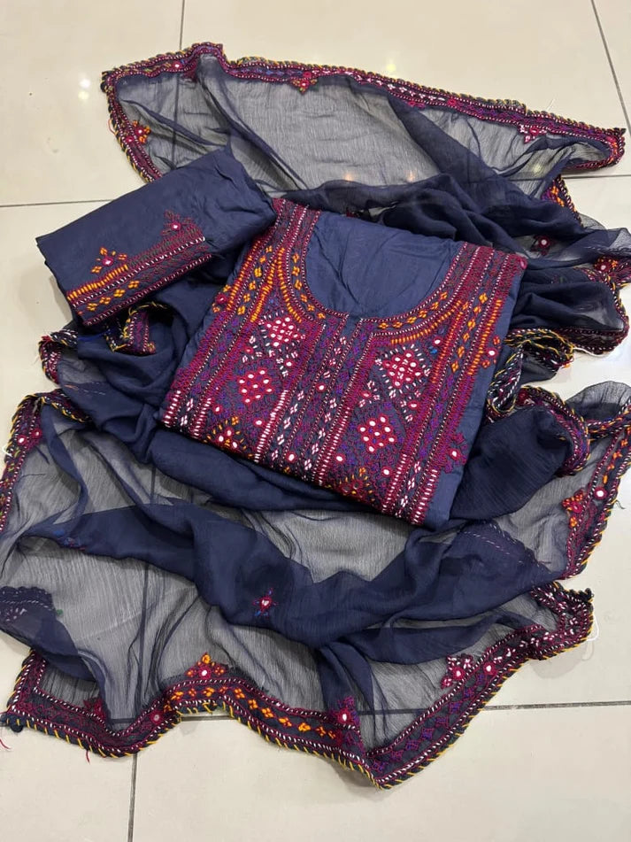 Fancy Balochi Heavy Handmade Needlework 3-Piece Suit Set