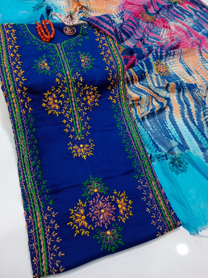 Handmade Kashmiri Mirror Work 3-Piece Suit