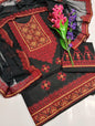Cross-Stitch Embroidered 3-Piece Unstitched Suit with Cutwork Dupatta
