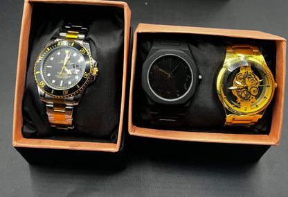 Luxury Men's Analog Watch Collection – Classic, Matte Black & Skeleton Dial Designs