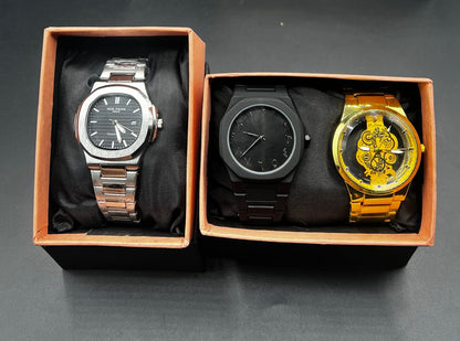 Luxury Men's Analog Watch Collection – Classic, Matte Black & Skeleton Dial Designs
