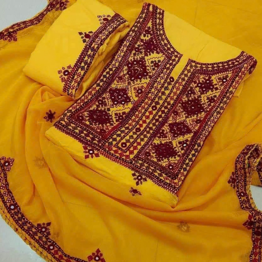Fancy Balochi Heavy Handmade Needlework 3-Piece Suit Set