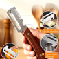 Multifunctional Stainless Steel Kitchen Peeler & Fish Scaler with Wooden Handle