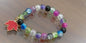 Handmade Crackle Glass Beaded Stretch Bracelet – Maple Leaf Charm Wristband