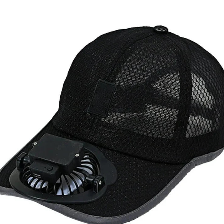 Solar & USB Powered Cooling Fan Baseball Cap – Breathable Mesh Outdoor Sun Hat