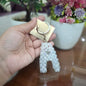 Handmade Beaded Initial "A" Keychain – Clear Crystal Alphabet Keyring