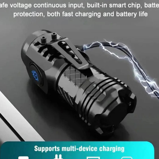 Rechargeable Mini EDC Flashlight with Pocket Clip & Smart Fast Charging