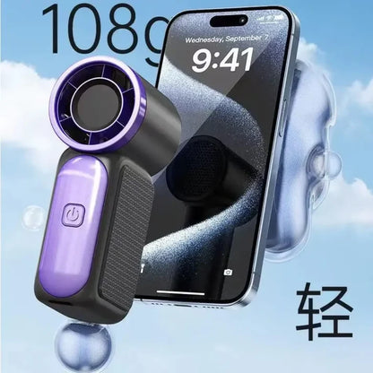 High-Speed Handheld Turbo Fan – 100 Speed Adjustable Portable Mini Fan with Digital Display