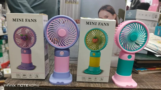 Cute Fruit Mini Handheld Portable Fan – USB Rechargeable Personal Cooling Fan