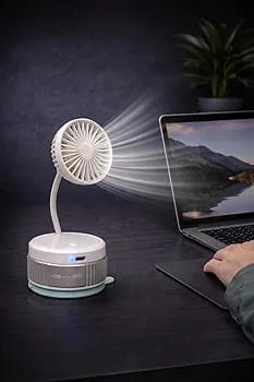 2-in-1 Portable Mini Suction Wall Fan & Flexible Desk Fan