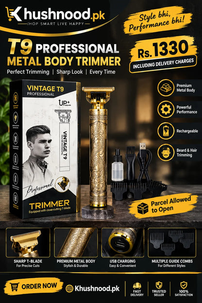 Professional Cordless Hair Trimmer & Beard Grooming Kit with Dragon Engraving