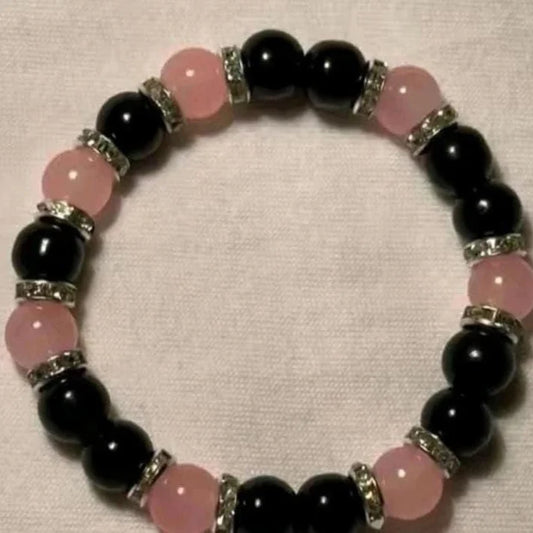 Handmade Baby Beaded Stretch Bracelet – Rondelle Spacer Accent Wristband